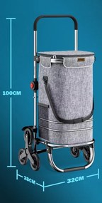 Monzana Torba na zakupy na kółkach do schodów COMFORT, 50l, szara