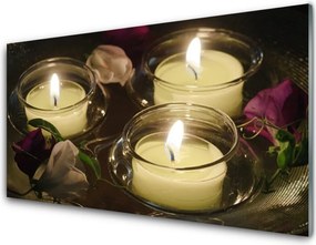 Szkło do Kuchni na Ścianę Blask Świec W Ciemności