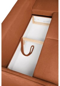 Pomarańczowy sztruksowy rozkładany narożnik Tori – Bonami Selection