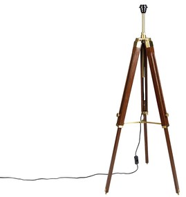 Lampa stojąca w stylu vintage z trójnogiem z mosiądzu - Cortin Rustykalny / Vintage Oswietlenie wewnetrzne