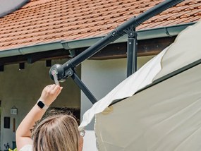 Ogrodowy parasol składany LEVI 300 cm, beżowy + darmowe opakowanie