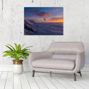 Obraz o zachodzie słońca, Mt. Blanc (70x50 cm)
