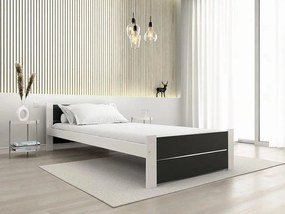 Łóżko IKAROS DOUBLE 80 x 200 cm, antracyt/biały Stelaż: Bez stelaża, Materac: Bez materaca
