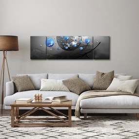 Obraz niebieskich abstrakcyjnych kul (170x50 cm)
