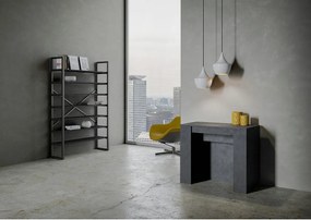 Konsola rozkładana 90x48/296 cm Venus Antracytowy efekt stucco wewnętrzne przedłużenia