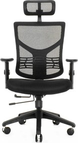Ergonomiczne krzesło biurowe z siatki ErgoFly Star-E T-01, zgodne z normą BHP, kolor czarny