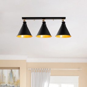 Czarna lampa sufitowa z 3 kloszami Opviq lights Berceste Short