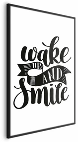 Plakat Wake up and smile 21x30 cm z ramą czarną bez marginesu ARTGEIST B