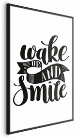 Plakat Wake up and smile 60x90 cm z ramą czarną bez marginesu ARTGEIST B