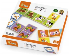 Drewniana gra domino farma viga toys 28 elementów
