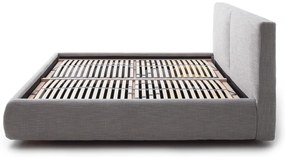 Szare tapicerowane łóżko dwuosobowe ze schowkiem i stelażem 180x200 cm Atesio – Meise Möbel
