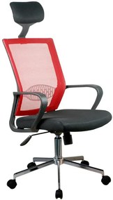 Czerwony fotel ergonomiczny z zagłówkiem do biurka - Dalmar