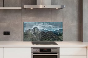 Panel szklany do Kuchni Surowe Skalne Szczyty