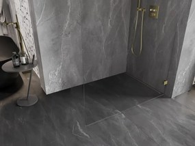 Mexen Lunar ścianka prysznicowa Walk-in prawa 60 x 200 cm, transparent 8 mm, złota - 830-060-000-50-00-P