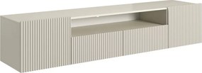 Szafka RTV wisząca Nicole 200 cm z wnęką i szufladami - kaszmir / kaszmir mat