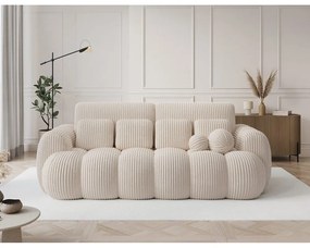 Beżowa sztruksowa rozkładana sofa 256 cm Cotonn – ELTAP