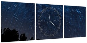 Obraz nocnego nieba (z zegarem) (90x30 cm)