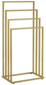 Wieszak na ręczniki LINESTRO metalowy z 4 ramionami 93x45cm, złoty