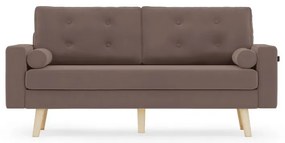 Ciemnobrązowa 3-osobowa sofa MANDI