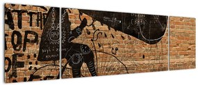 Obraz - Mężczyzna na rowerze w stylu Banksy (170x50 cm)
