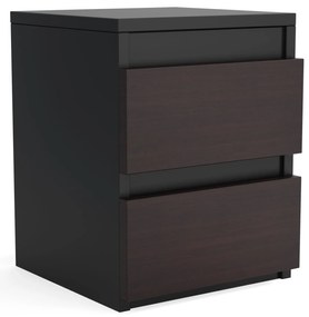 Szafka nocna WIKI z 2 szufladami Czarny/Wenge