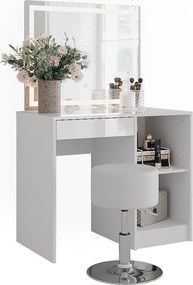 Stół do toalety biały/biały wysoki połysk 89.8x50.1x76 sherry