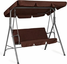 Huśtawka ogrodowa Cozy z regulowanym daszkiem, kolor brązowy