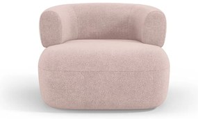 Jasnoróżowy fotel z materiału bouclé Jenny – Micadoni Home