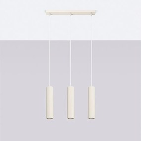 Lampa wisząca minimalistyczny Gloow, aluminium - 3 źródło światła 4000K - L.45 x H.98 cm - beżowy