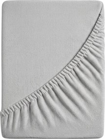 PrzytulneMieszkanie.pl Prześcieradło Frotte EXCLUSIVE jasnoszare 90 x 200 cm