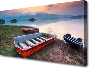 Obraz na płótnie Łódź Rybacka na Spokojnej Wodzie