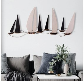 Dekoracja ścienna 52x117 cm żaglówka metalowa