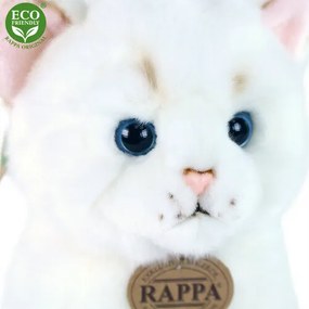 Rappa Pluszowy kot siedzący biały, 25 cm