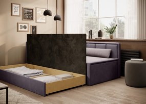 Sofa rozkładana z funkcją spania FULGEO fioletowa/różowa lewa ELTAP
