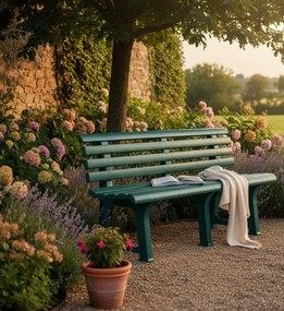 Ogrodowa ławka zielona L4-H05