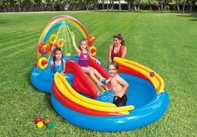 Dmuchany basen dziecięcy Intex 453 - wodny plac zabaw ze zjeżdżalnią i fontanną