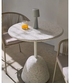 Biały okrągły stół z lastryko ø 70 cm Saura – Kave Home
