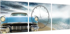 Obraz - Kabriolet w stylu vintage (z zegarem) (90x30 cm)