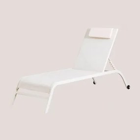 Leżak Z Regulowanym Oparciem Z Poduszką Therys Gardenia Biel - Sklum