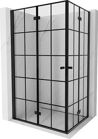 Mexen Mist-F Duo kabina prysznicowa składana lewa 95 x 75 cm, czarna kratka, czarna -  8A6-095L-075P-70-77