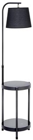 Lampa podłogowa ze stolikiem 1xE27/60W/230V USB czarny