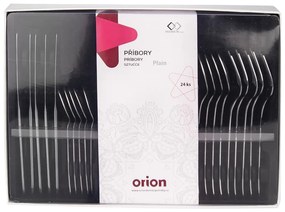 Sztućce 24 szt. ze stali nierdzewnej w kolorze srebra Plain – Orion