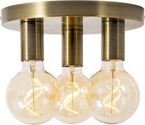 Inteligentna lampa sufitowa brązowa okrągła z 3 żarówkami Wifi G95 - Facil