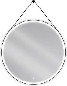 Mexen Reni lustro łazienkowe podświetlane, okrągłe 100 cm, LED 6000K, antypara, rama czarna - 9812-100-100-611-70