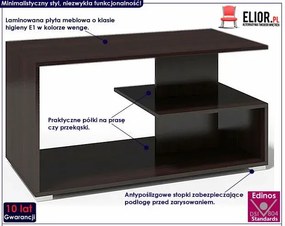 Nowoczesna prostokątna ława wenge - Namza