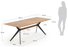 Stół z blatem w dekorze dębu 90x160 cm Amethyst – Kave Home