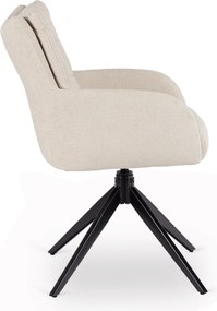 Krzesło Tapicerowane Obrotowe do Salonu JULY Kremowe Nowoczesne