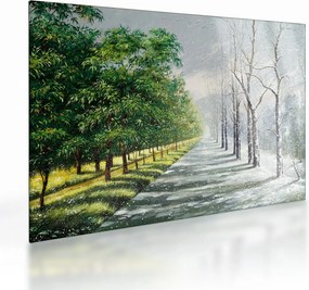 Obraz na szkle - Zima kontra lato (70x50 cm)