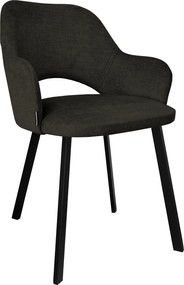 Krzesło Milano tkanina Vogue noga metalowa : Kolor nogi - Czarna profil, Kolor tkaniny - VOGUE - VOGUE 17, Typ siedziska - Siedzisko stałe