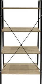 Wysoki regał stojący w stylu loft Cilyan L czarny